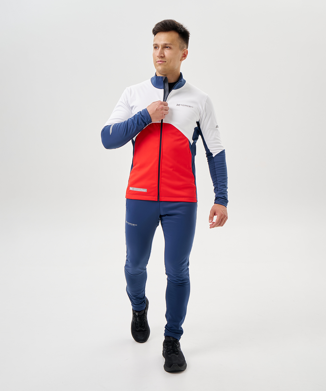 Тренировочная куртка Nordski Pro 2.0 White/Red/Blue